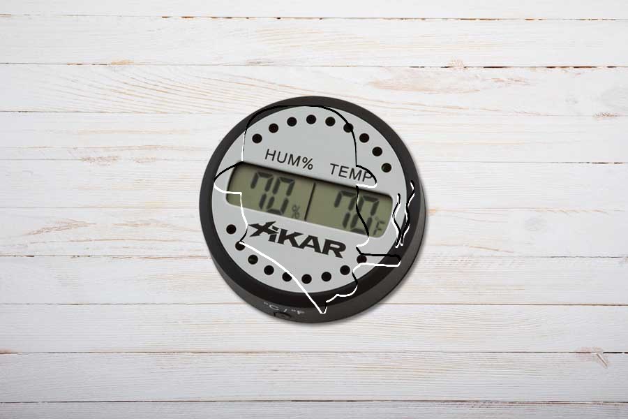 XIKAR Hygrometer PuroTemp, digital, rund, Feuchtigkeit/Temperatur