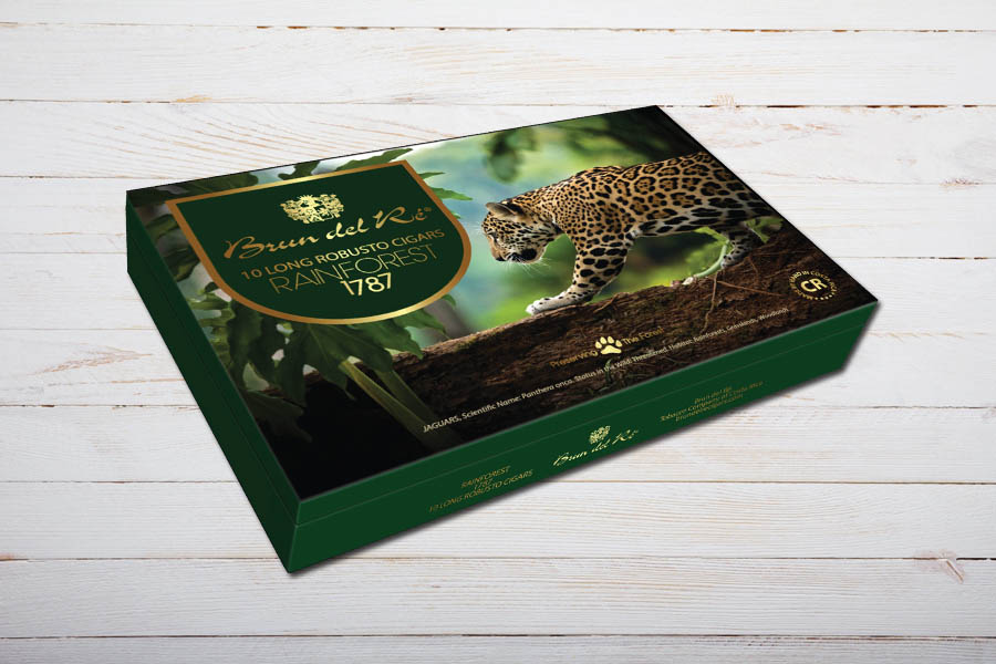 Brun del Re 1787 Rainforest Jaguar Long Robusto, Costa Rica, Box 10er, Ring 50, Länge: 140 mm