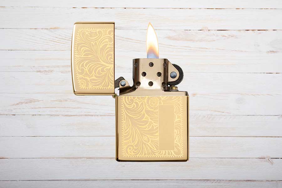 Zippo Venetian Brass Lighter, Benzinfeuerzeug